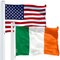 G128 Combo Pack: American USA Flag 4x6 Ft & Ireland Irish Flag 4x6 Ft | Both LiteWeave Pro Series Printed 150D Polyester, Brass Grommets